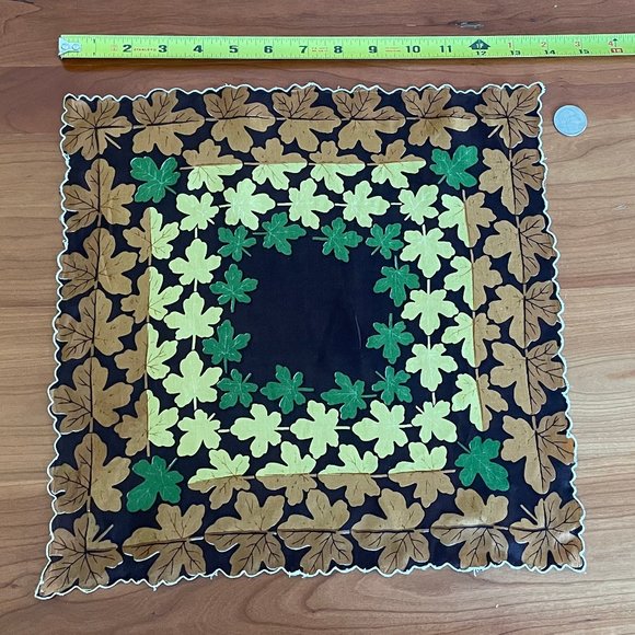 Vintage Autumn Maple Leaf Handkerchief Hanky - Picture 3 of 4